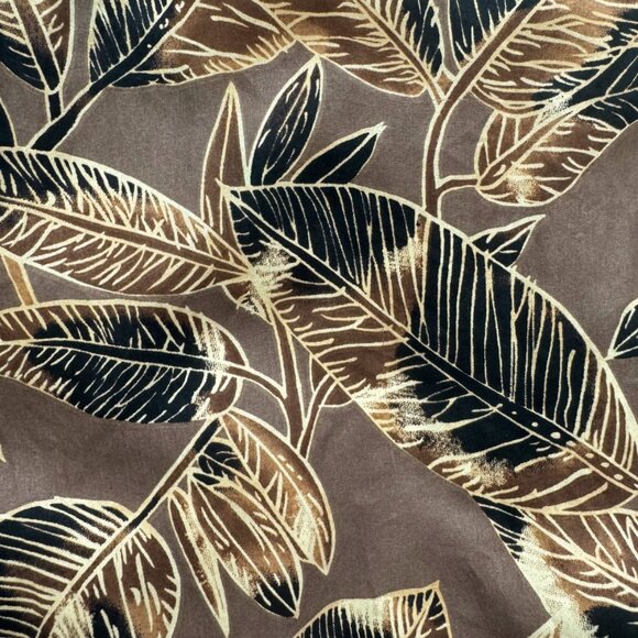 Korean Silk Scarf in Brown and Black Leaf Pattern Vintage - Picture 8 of 8